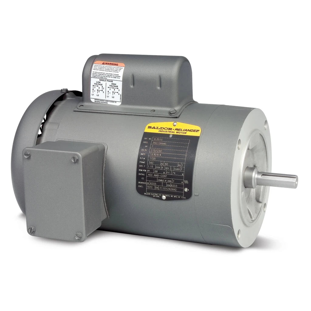 Baldor VL3501 TEFC Pump Motor 0.33HP 1725RPM 1Ph 115/230V 56C