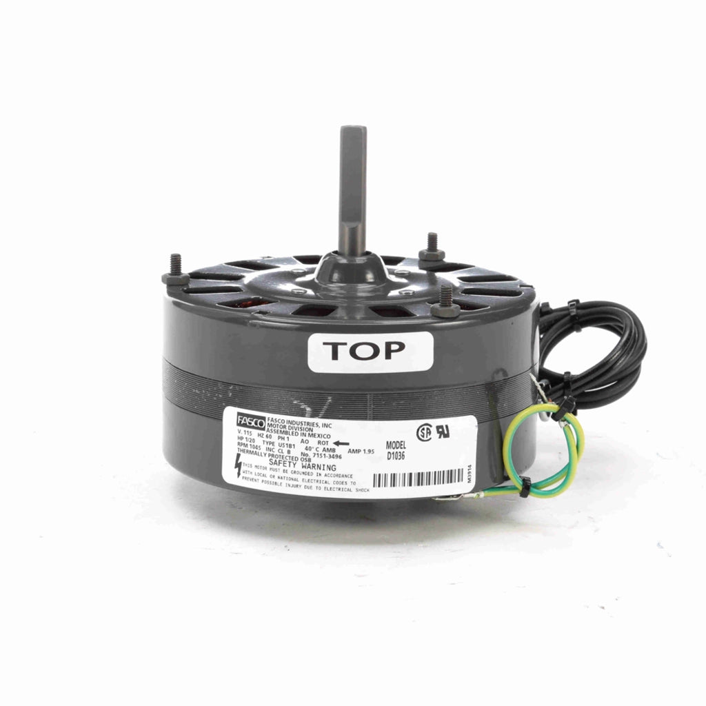 Fasco D1037 SP Motor 1/20HP 1045RPM 1Ph 115V 42