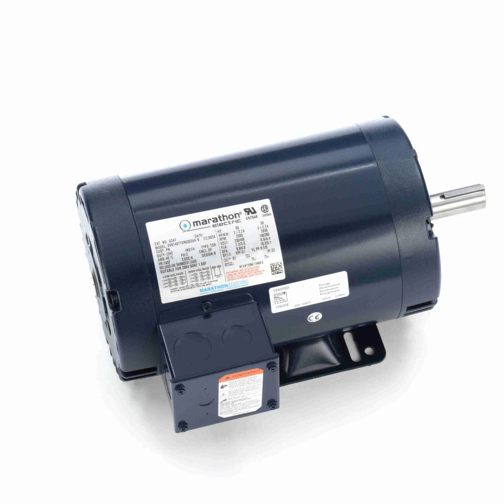 Marathon U247 ODP DD Motor 3HP 3500RPM 3Ph 230/460V 145T