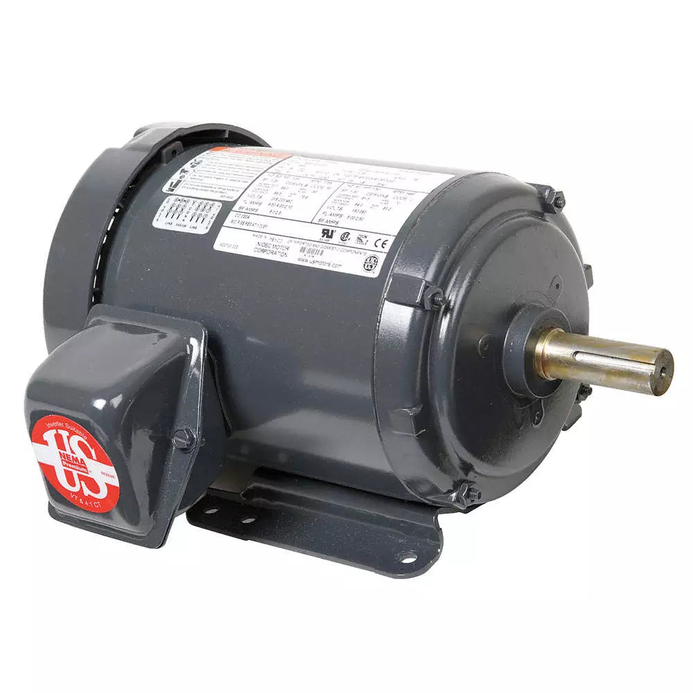 US Motors T34S2A TEFC Electric Motor 3/4HP 1800RPM 3Ph 208-230/460V 56